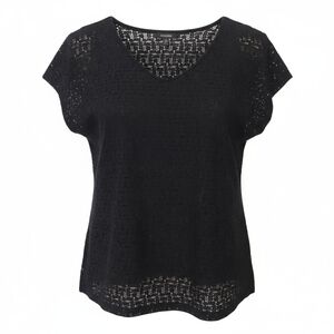 Banana Republic Elegant Black Crochet Inspired Top